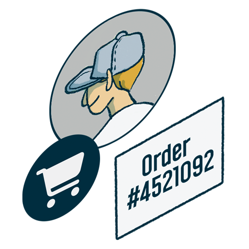 Illustration of a customer order icon