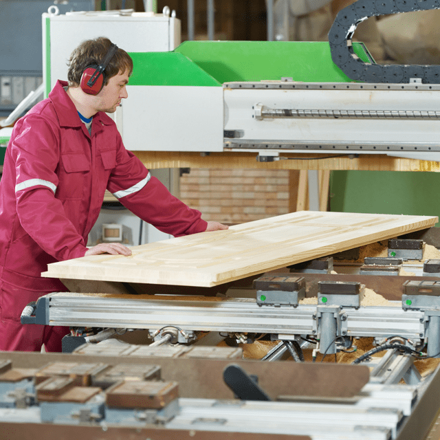 person creating a custom door