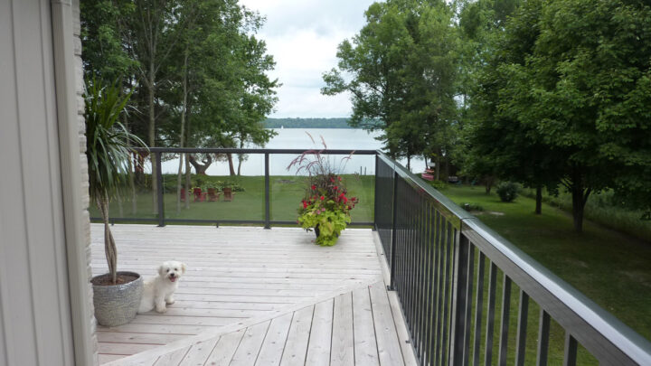 Vista railing installed on deck