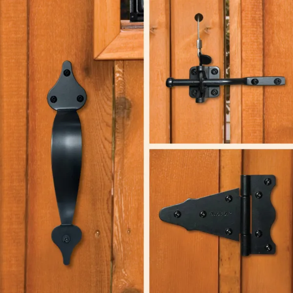 Wooden Gate Combo Kit | Black Galvanized Steel