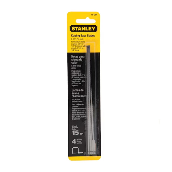 Stanley 6-1/2" 15 TPI Coping Saw blades